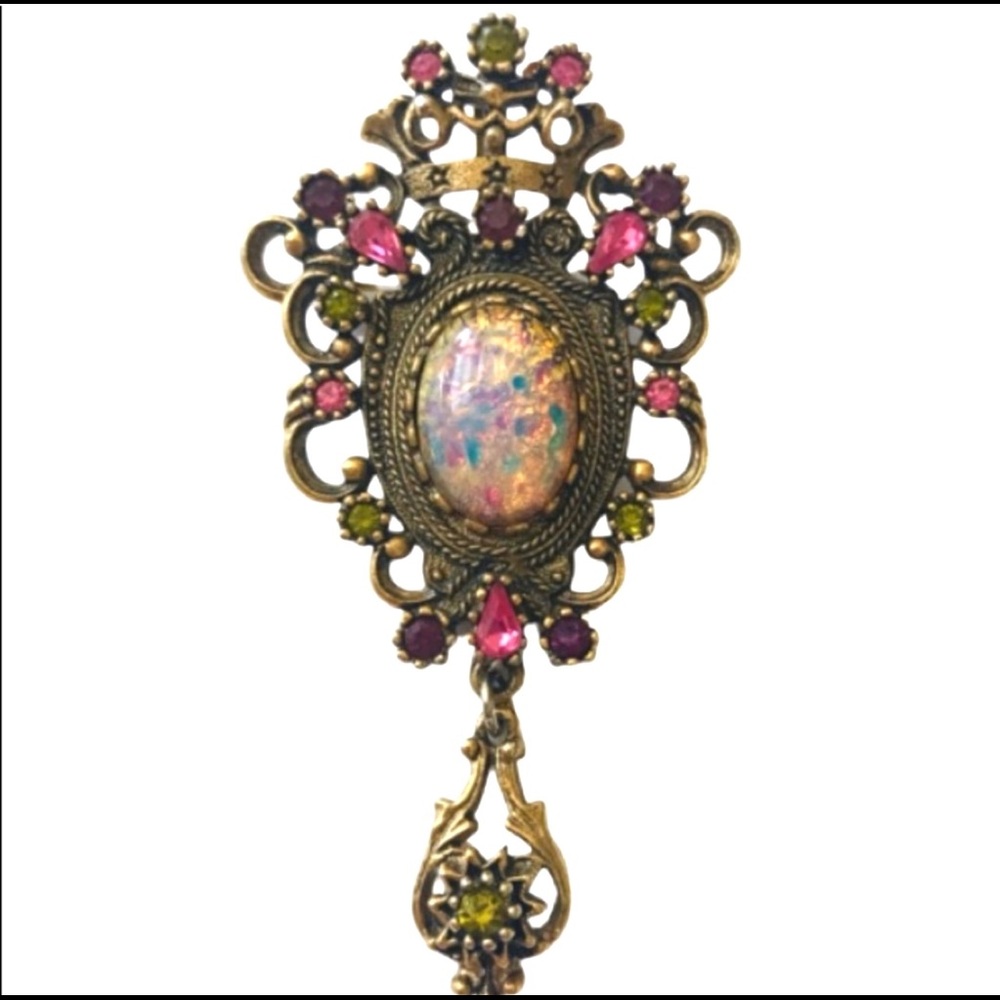 Vintage Sarah Coventry Fire Opal Brooch Pendant